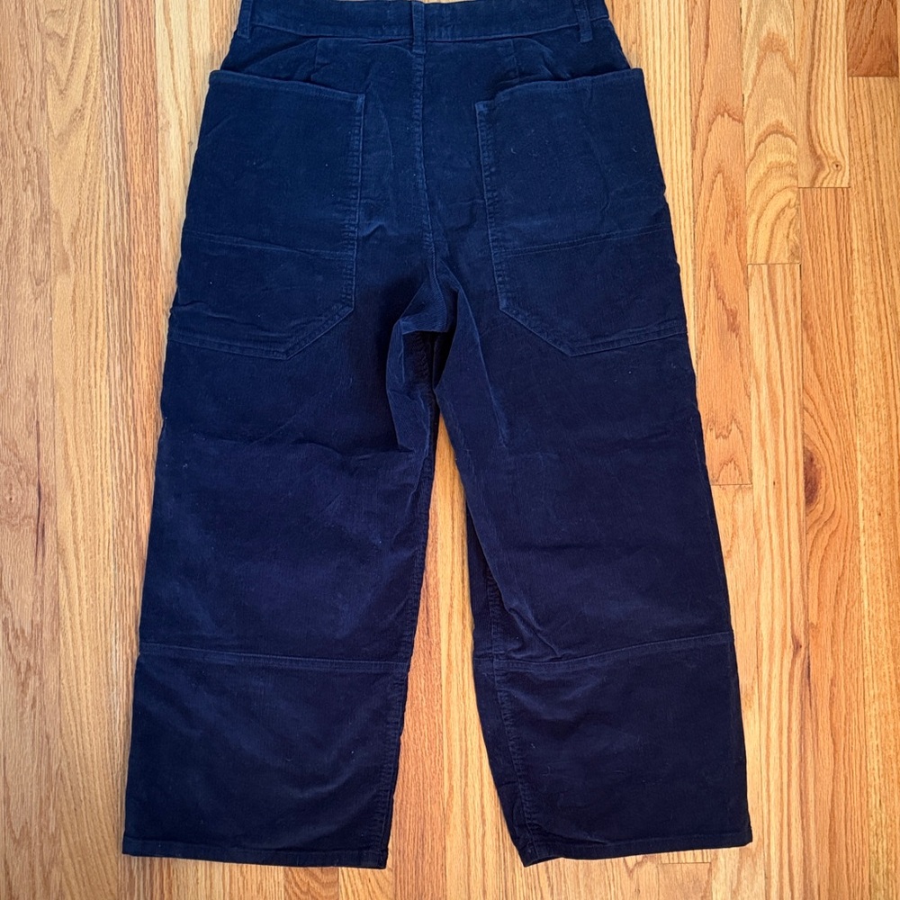 Everlane sz 8 Gardener Wide-Leg Cropped Navy Blue Corduroy Pants great cond - Picture 5 of 7